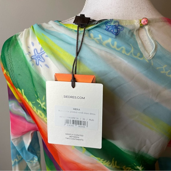 SIEDRES Hera Watercolor Striped Sheer Maxi Dress - Picture 9 of 9